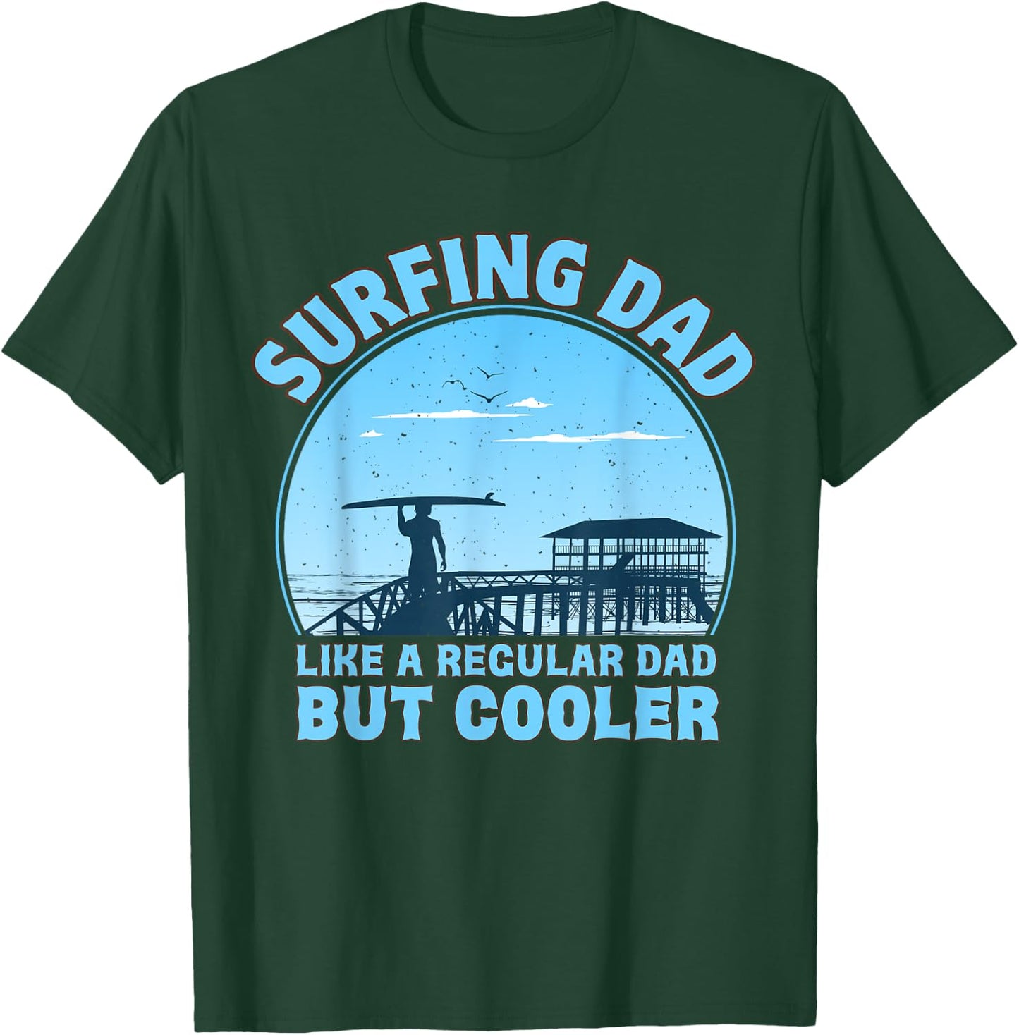 Dad Surfer Like A Normal But Cool Dad For Father's Day , Black, S T-Shirt - T-Shirt | Forest