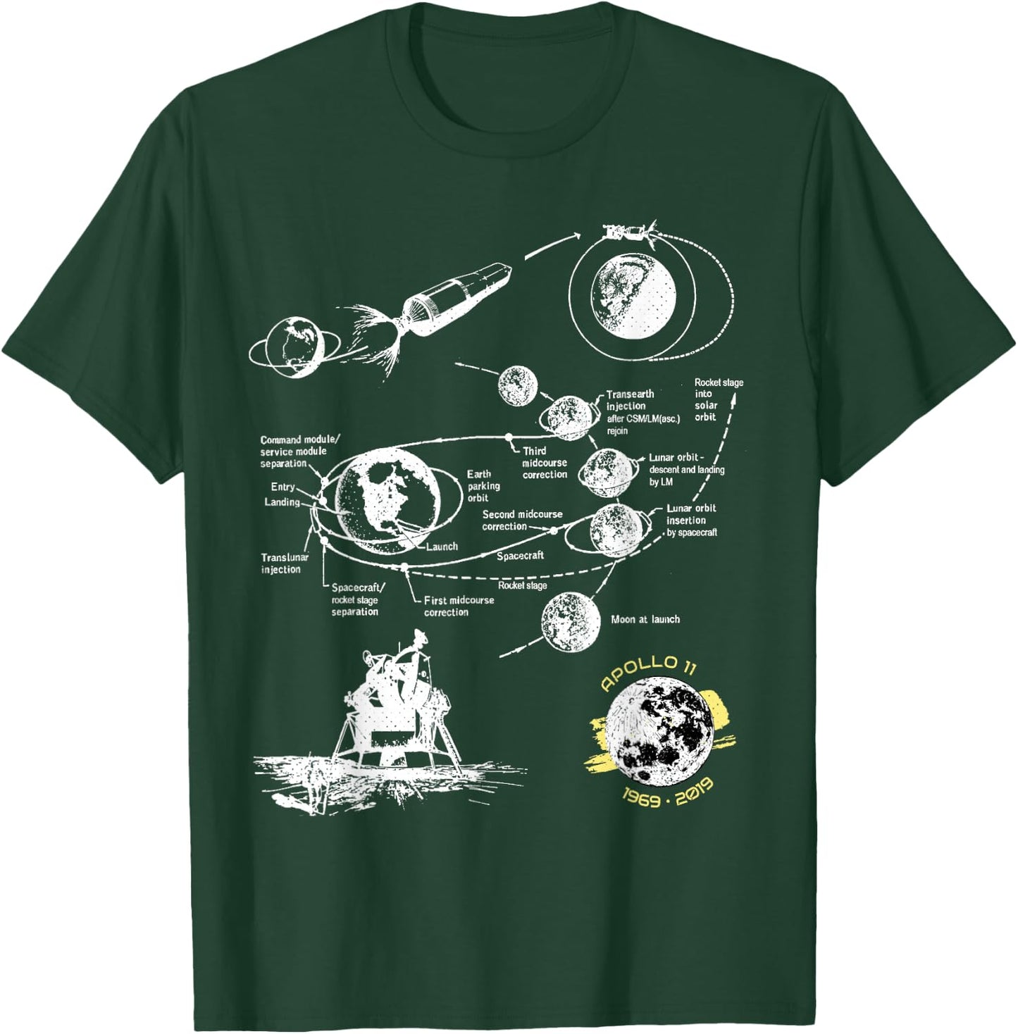 First Moon Landing 50th Anniversary of Apollo 11 Mission T-Shirt - T-Shirt | Forest