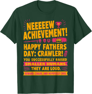 New Achievement Happy Fathers Day Crawler Gamer Dad USA T-Shirt - T-Shirt | Forest