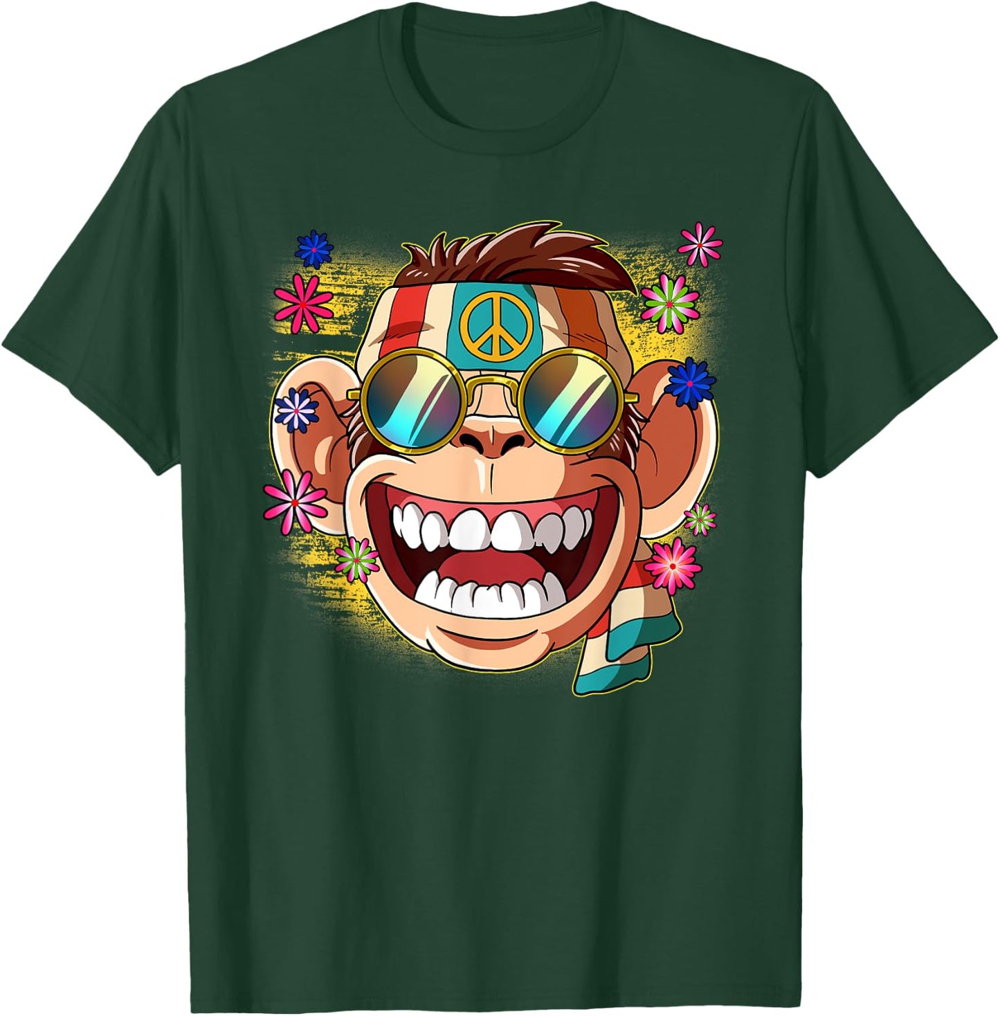 60s 70s Costume Groovy Hippie , black T-Shirt - T-Shirt | Forest