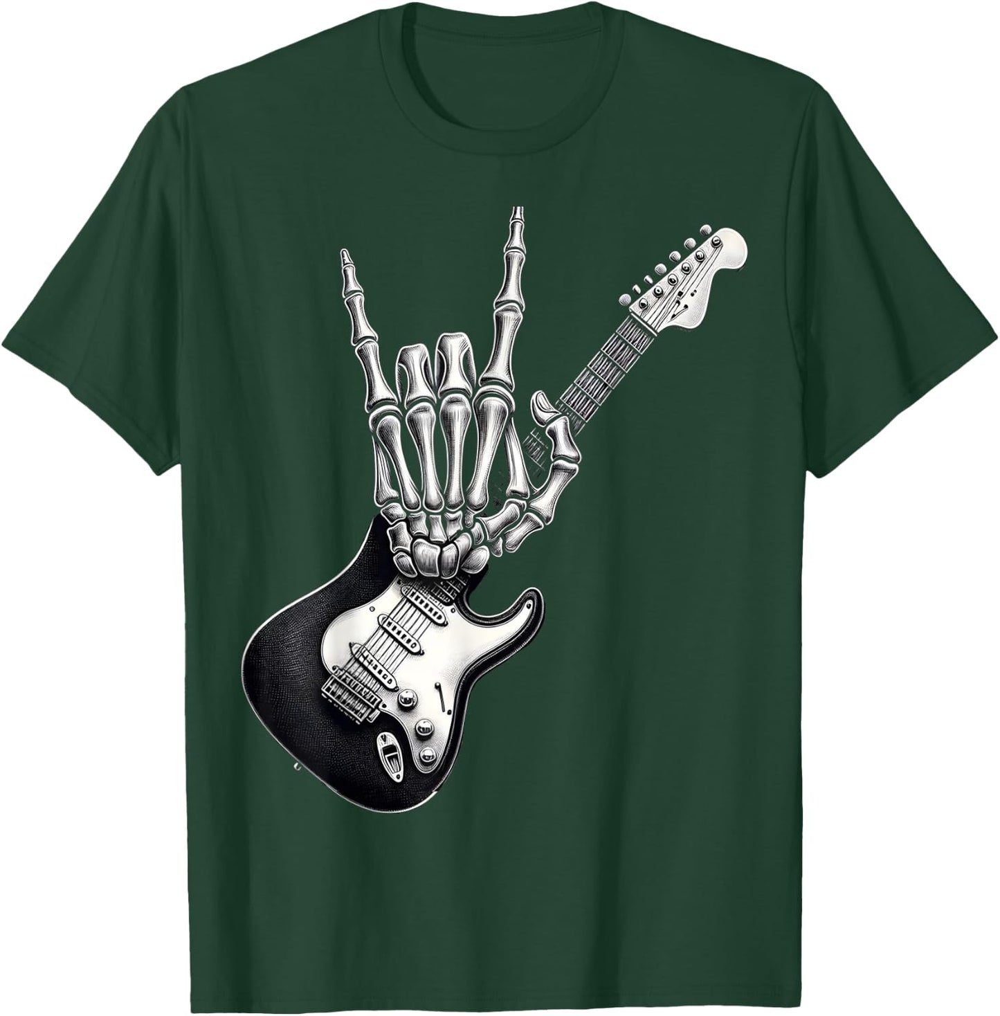 Old Rock On Skeleton Hand Cool Style Rock , Black, S T-Shirt - T-Shirt | Forest