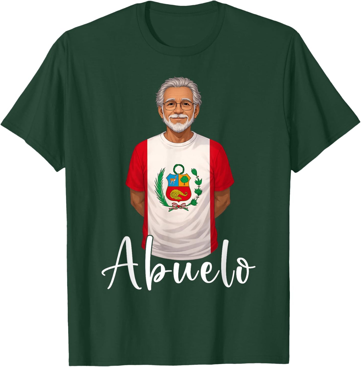 Granddad Peruvian Flag Grandfather Grandpa Abuelo Peru T-Shirt - T-Shirt | Forest