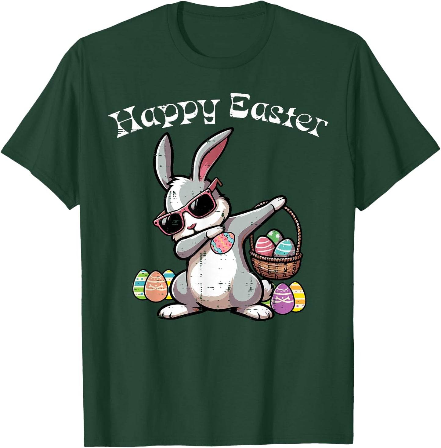 Happy Easter Dabbing Bunny Rabbit Girls Kids Toddler Women T-Shirt - T-Shirt | Forest