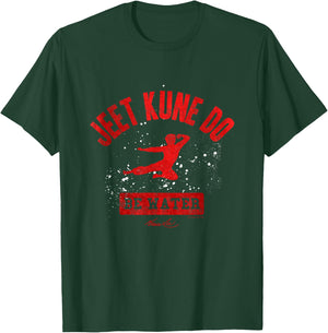 Bruce Lee Jeet Kune Do Be Water Flying Kick Silhouette , Black, S T-Shirt - T-Shirt | Forest
