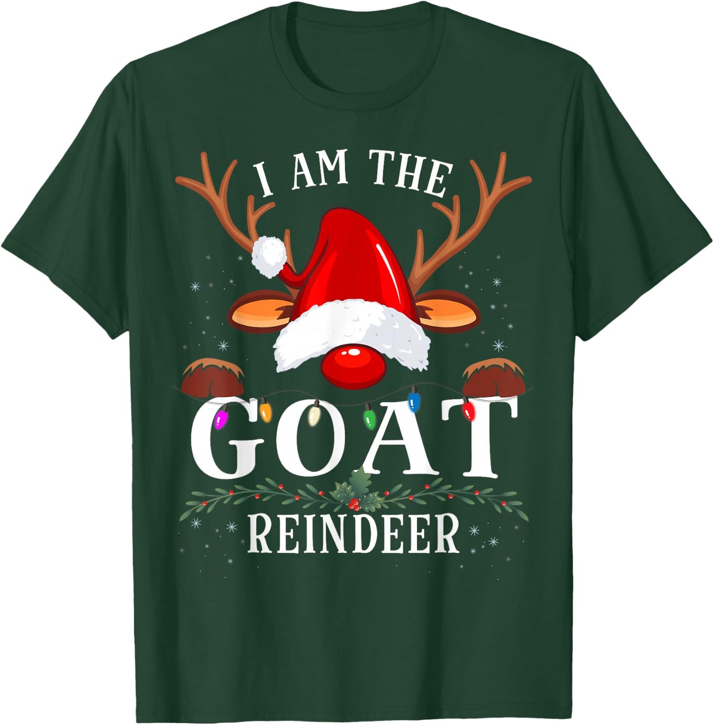 99 Gifts I Am The Goat Reindeer Christmas Family -Adults Black Short Sleeve Classic Fit T-Shirt - T-Shirt | Forest