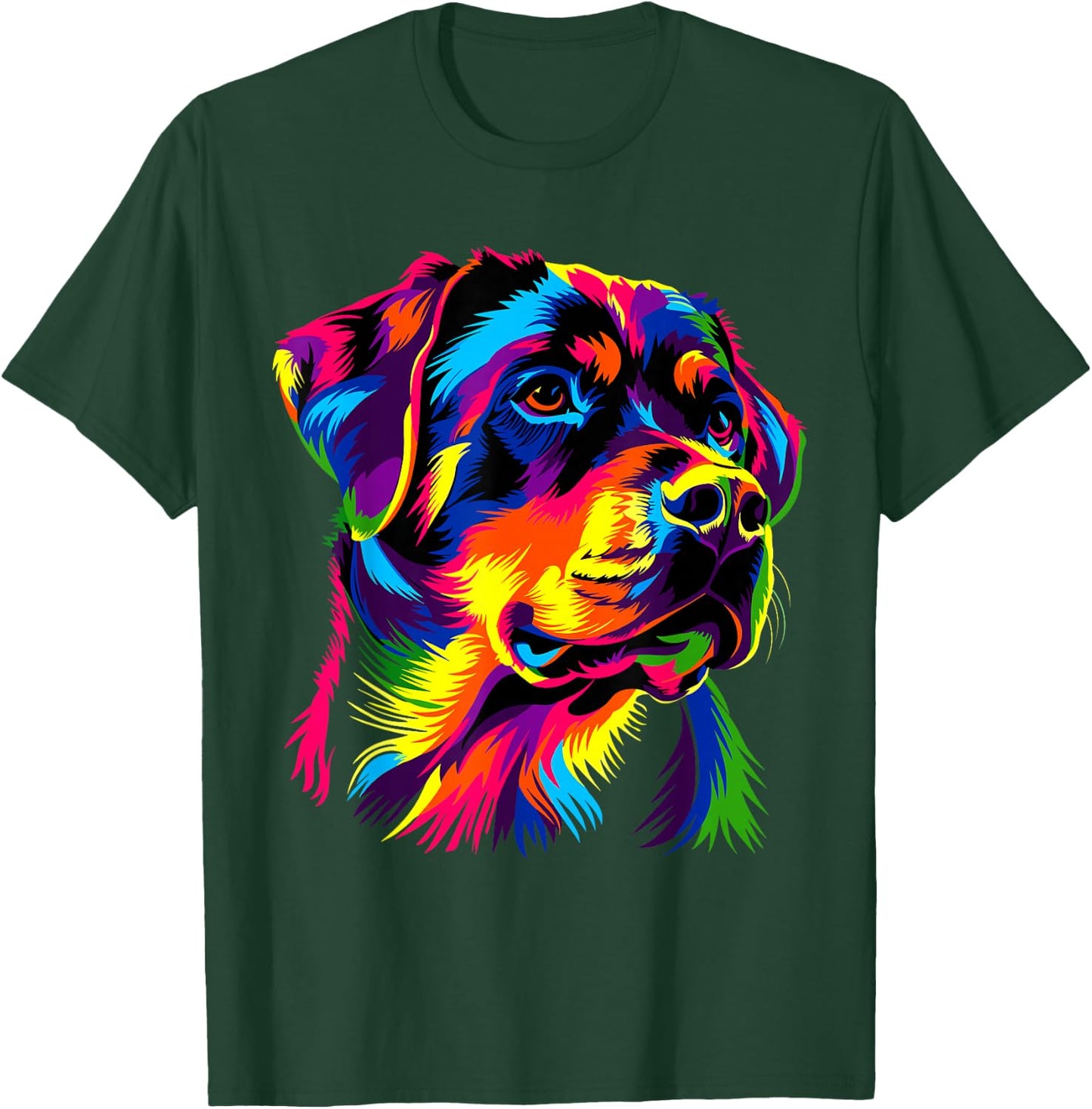 Rottweiler Hund Bunte Farben Pop Art Hunde Stolz Rottweiler T-Shirt - T-Shirt | Forest