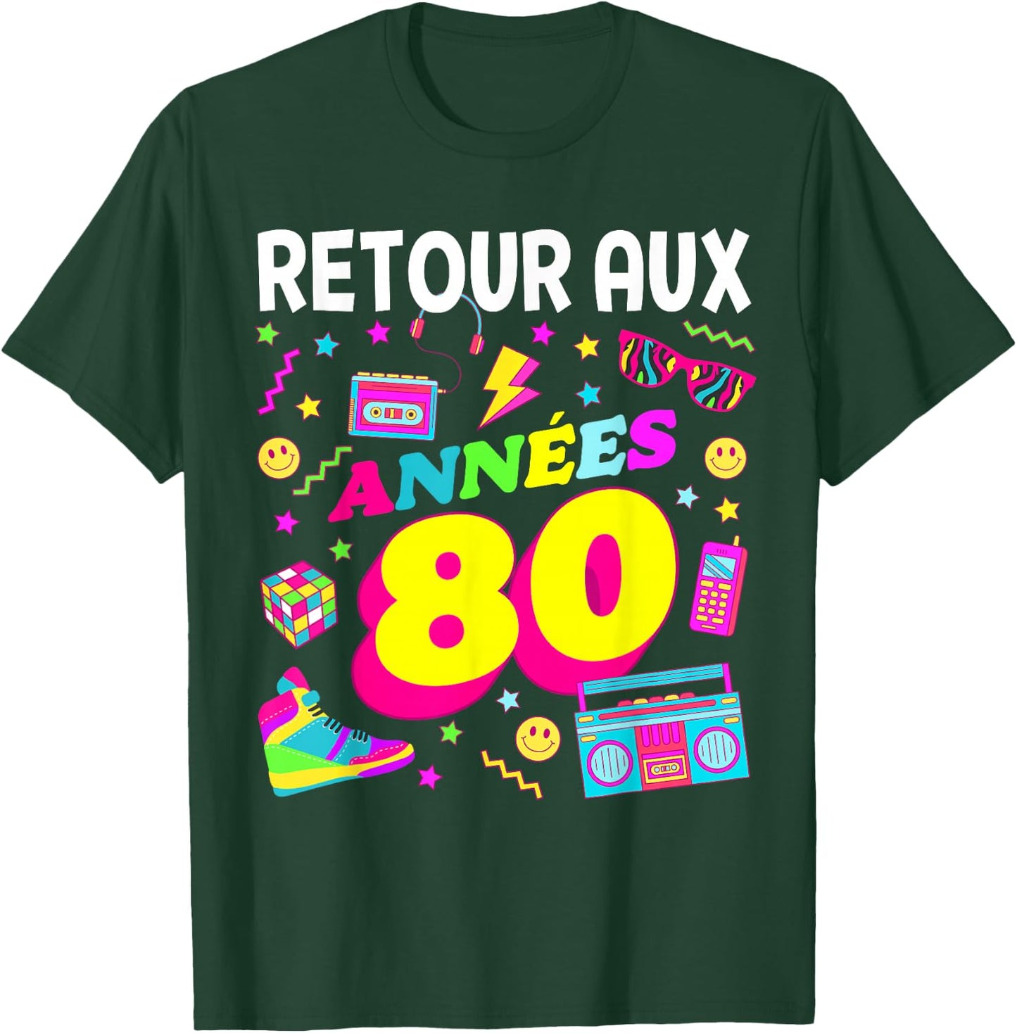 Party 80s Birthday Party 80s Retro Style , Black, S T-Shirt - T-Shirt | Forest