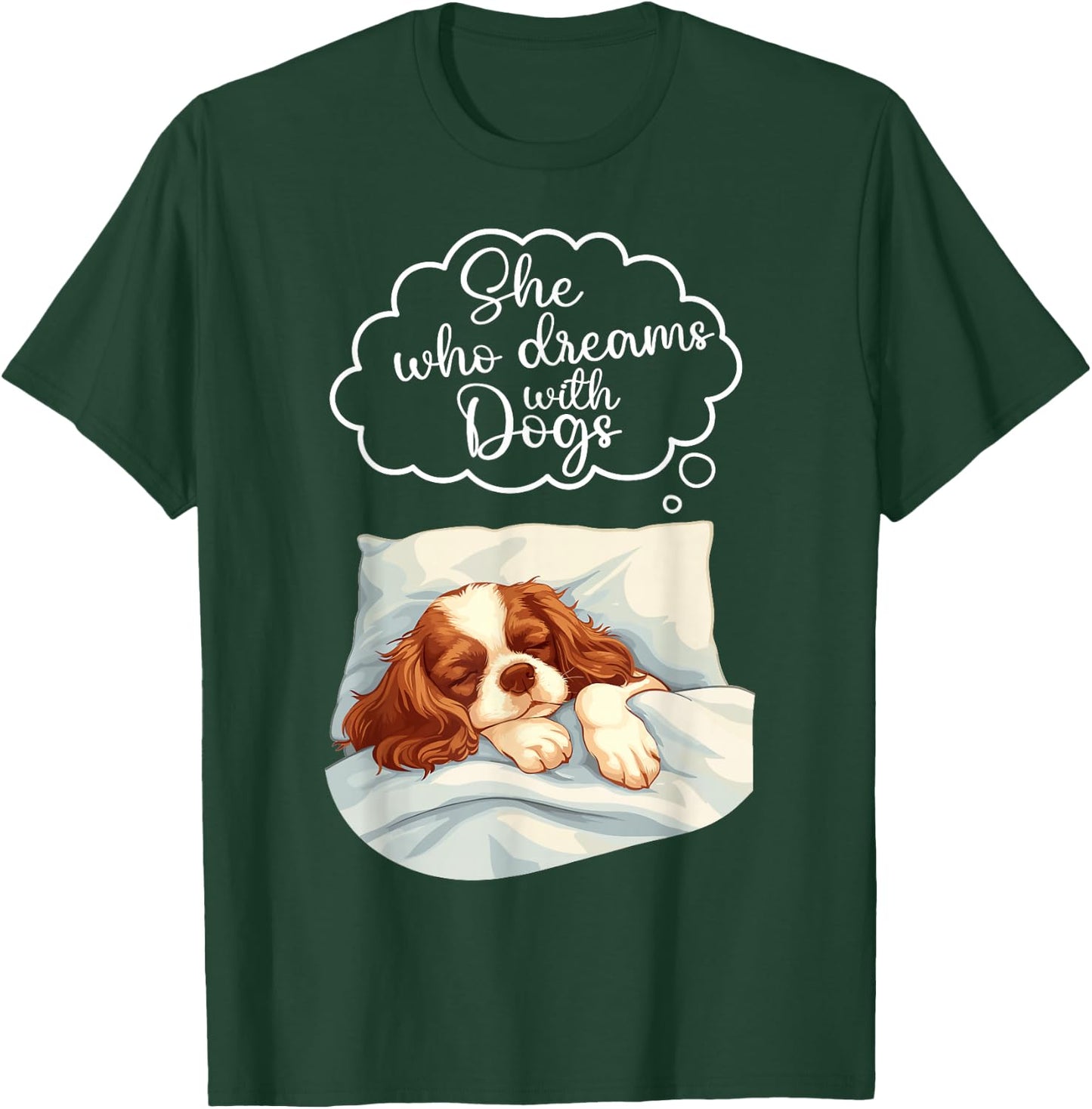 Cavalier King Charles Spaniel Dog Nightgown Pajama T-Shirt - T-Shirt | Forest