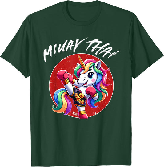 Cute Thai Boxing and Muay Thai Unicorn T-Shirt - T-Shirt | Forest