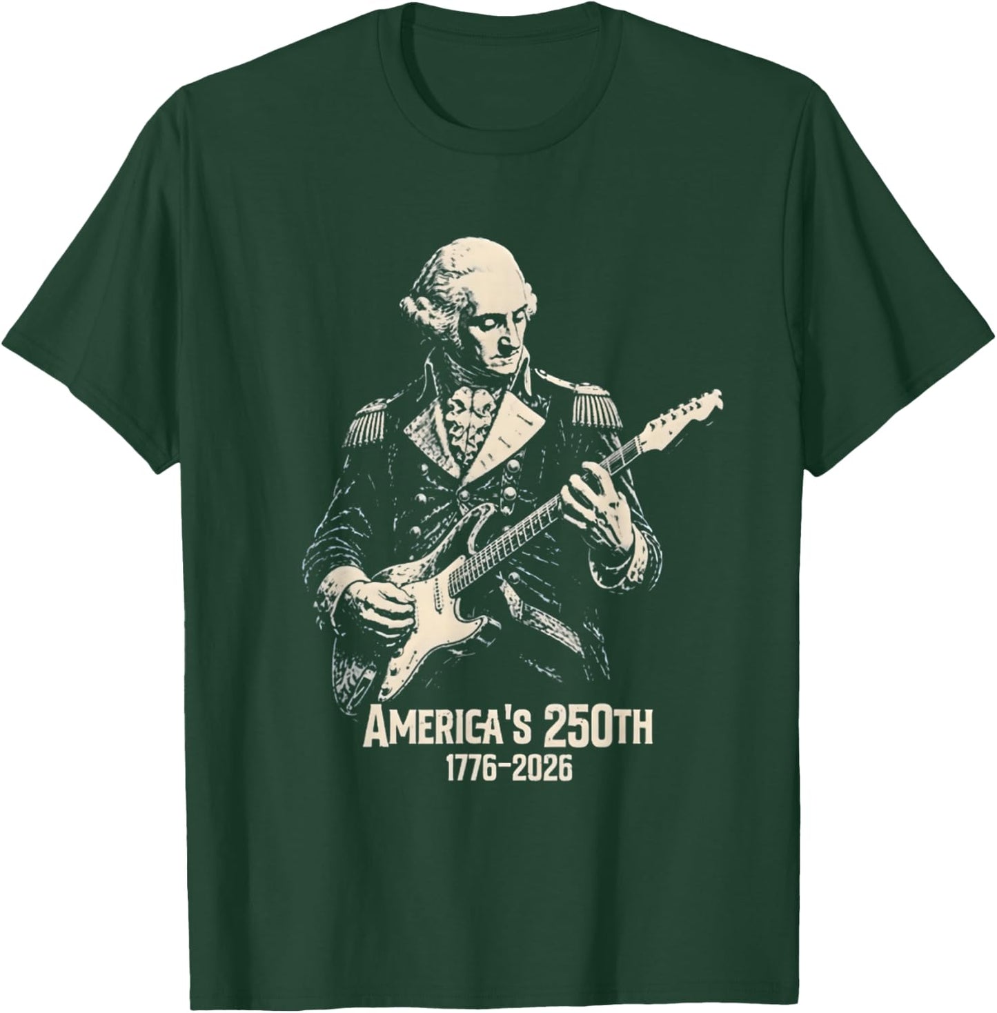 Vintage George Washington Playing Guitar 250 Years America T-Shirt - T-Shirt | Forest