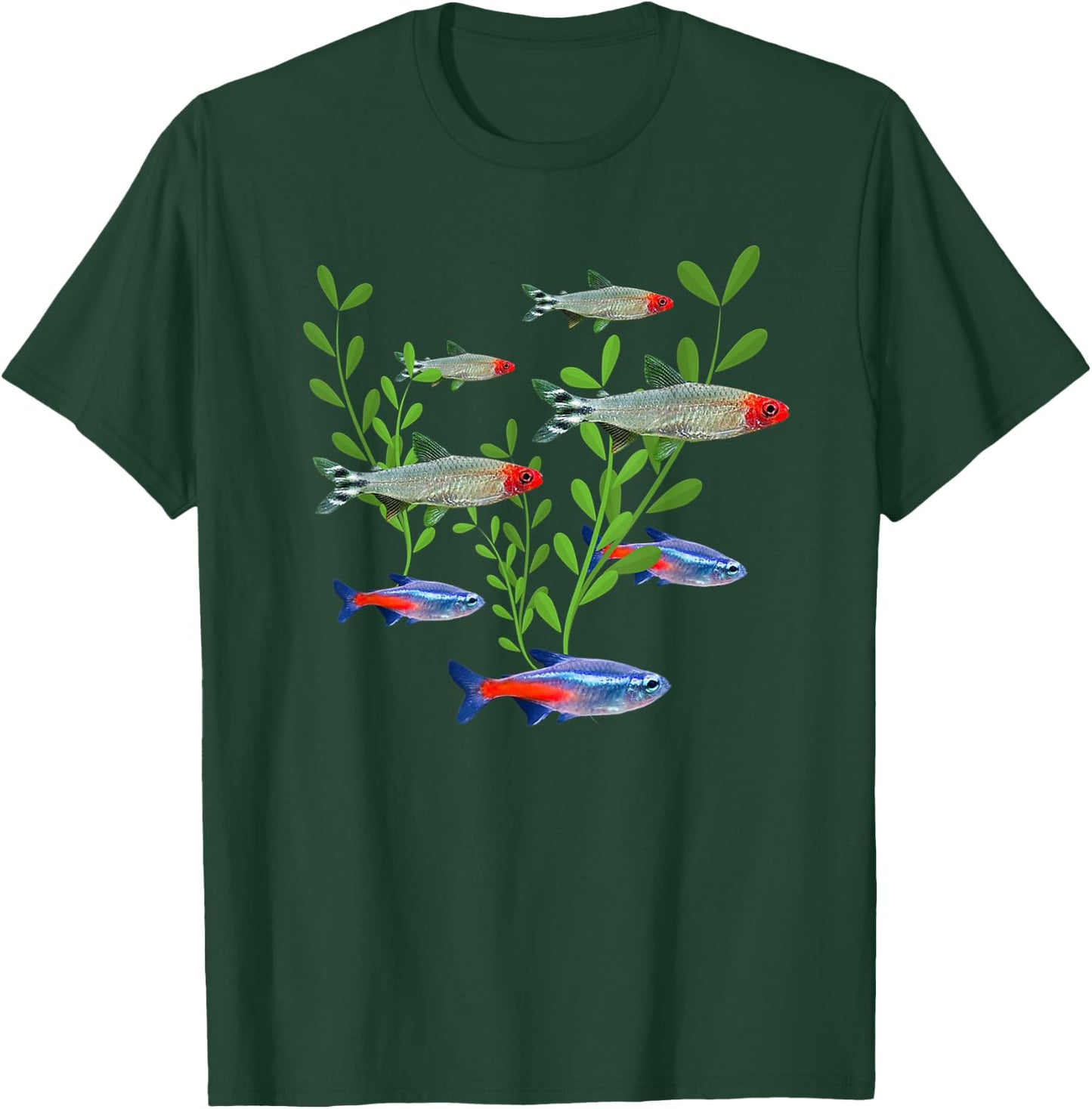 Tetras Aquarium Neon Tetras Rummy Nose Tetras Fish Gift T-Shirt - T-Shirt | Forest