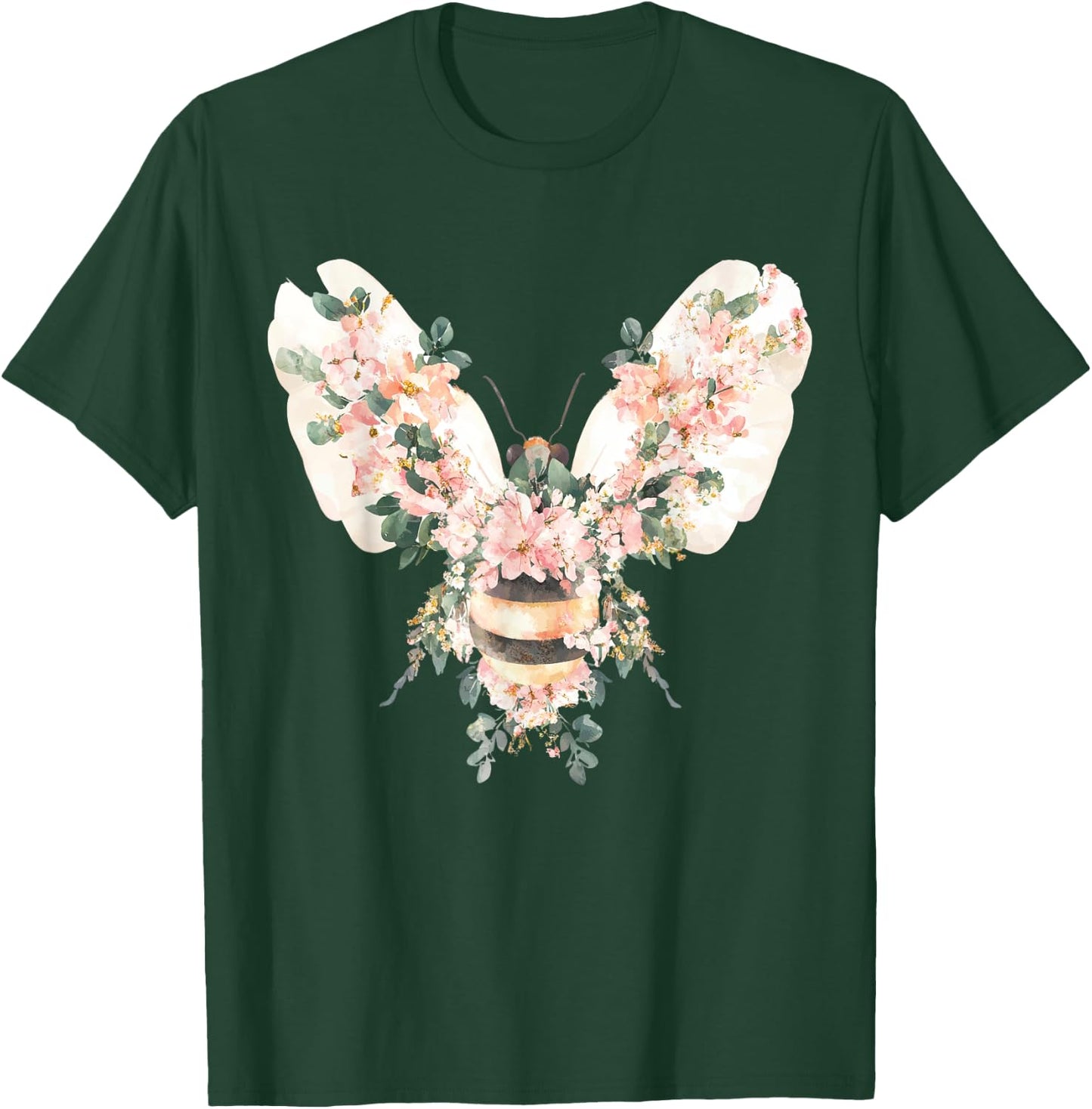 Floral Spring Women Flower Bee T-Shirt - T-Shirt | Forest
