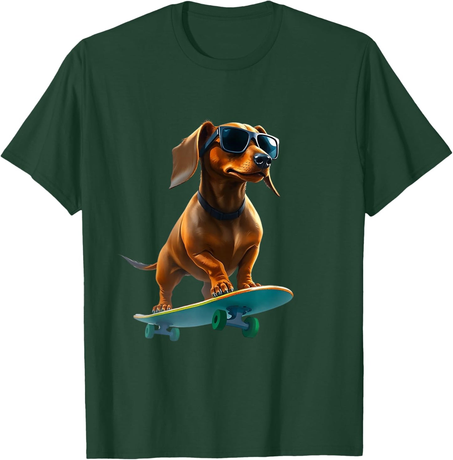 Badger on Skateboard - Funny Dog , Black, S T-Shirt - T-Shirt | Forest