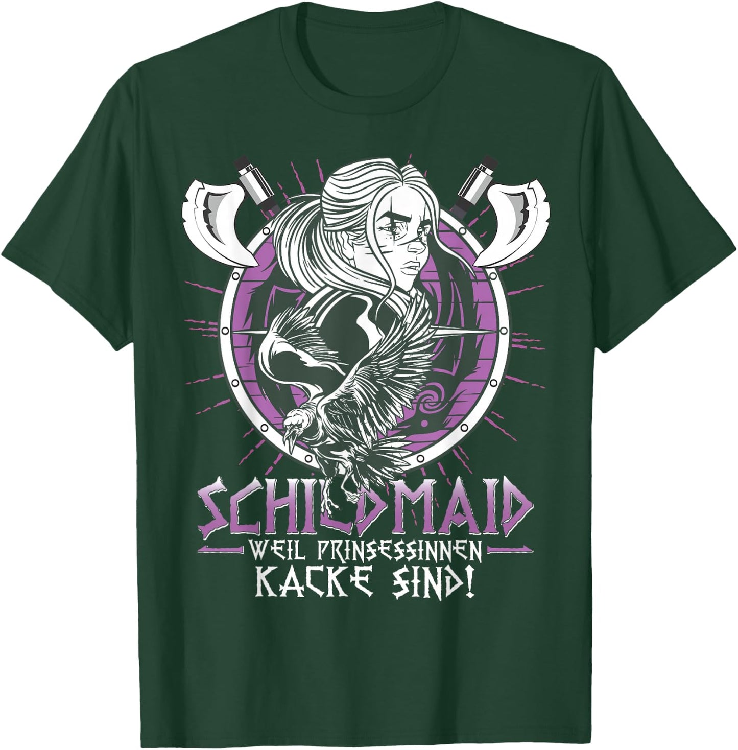 Ich bin eine Schildmaid Nordic Mythology Women's Viking , black T-Shirt - T-Shirt | Forest