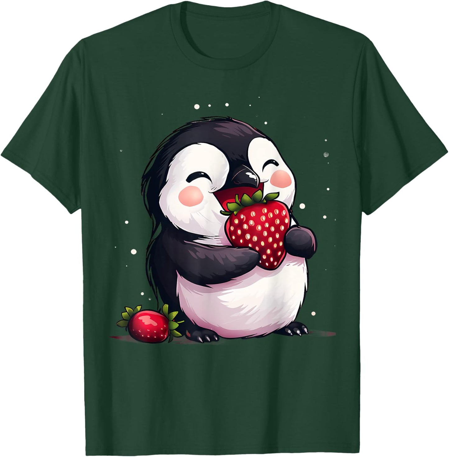 Strawberry Penguin Strawberry Fruit Animal Art Artwork T-Shirt - T-Shirt | Forest