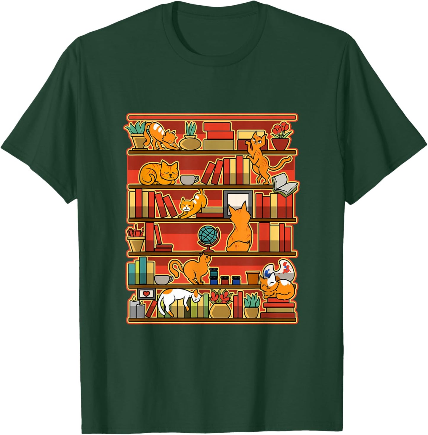 Kittens, Cats, Art, Library and Books Funny Gift T-Shirt - T-Shirt | Forest