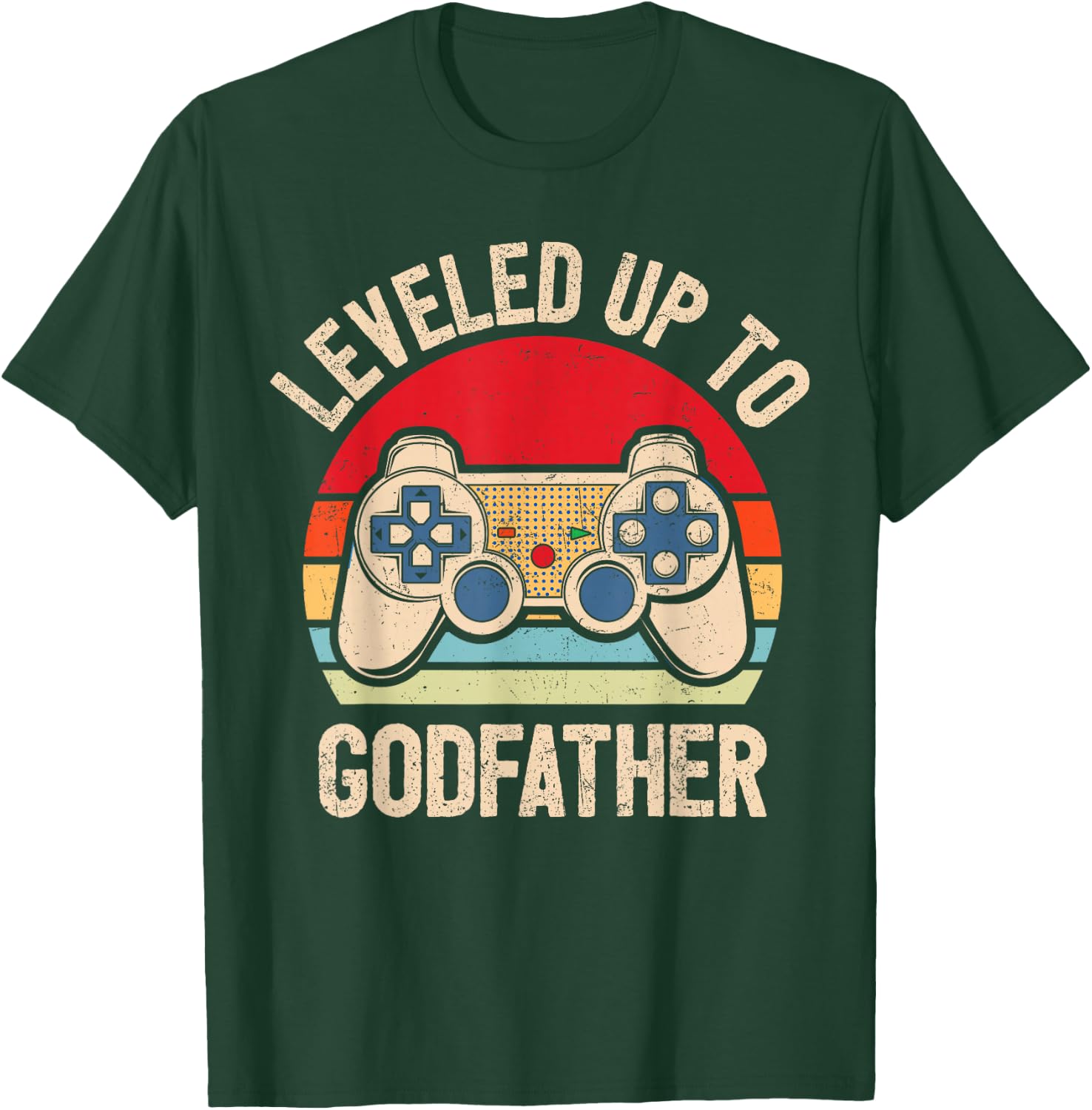 Leveled Up To Godfather Video Gamer Vintage T-Shirt - T-Shirt | Forest