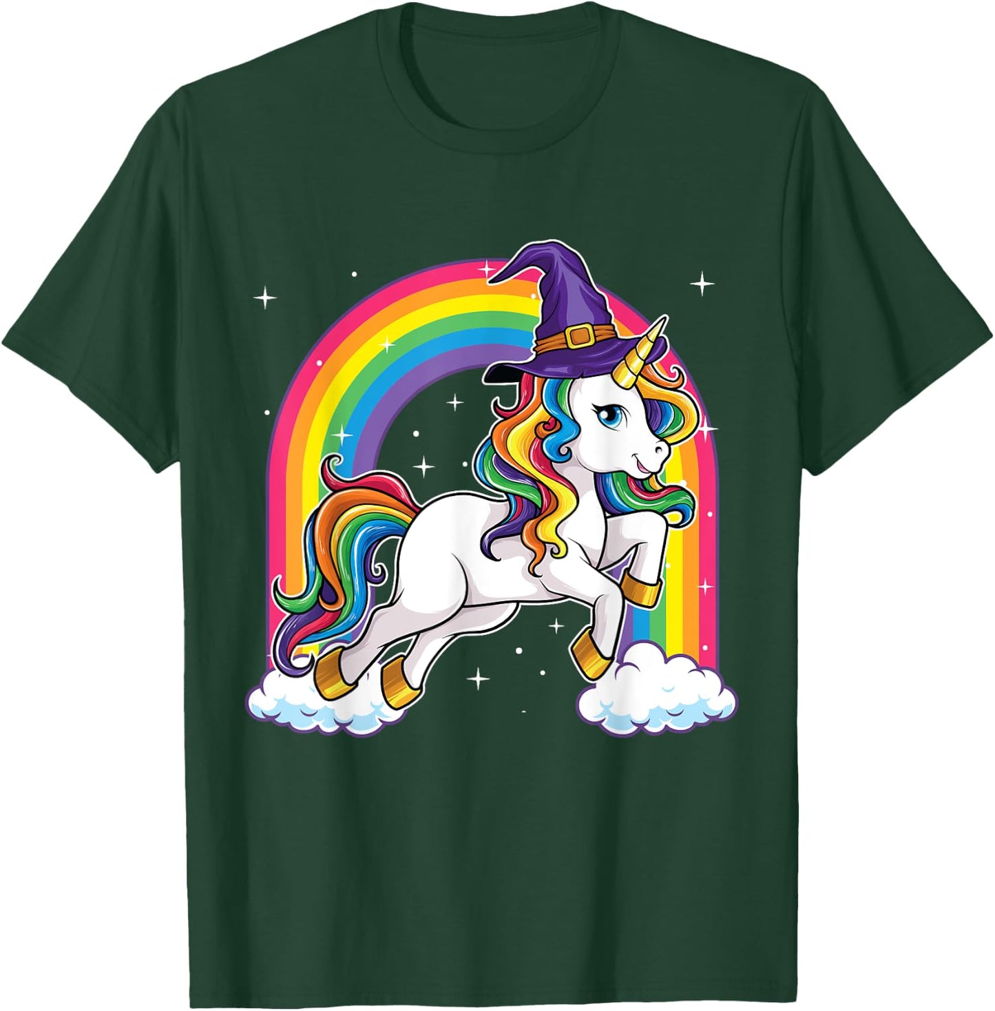 Unicorn Halloween Shirt for Girls Kids Women Witch T-Shirt - T-Shirt | Forest