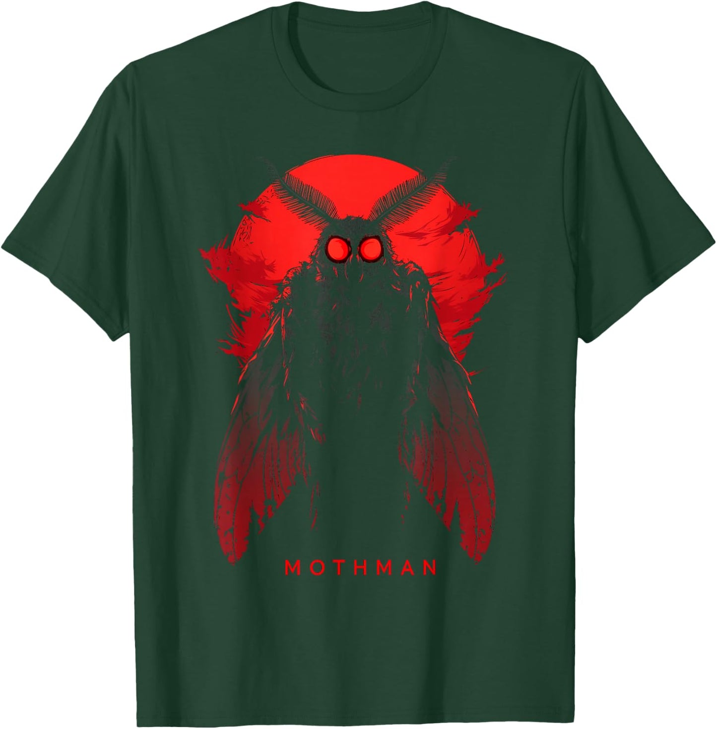 WEST VIRGINIA MOTHMAN CRYPTID Black Short Sleeve T Shirt S Cryptozoology Halloween T-Shirt - T-Shirt | Forest