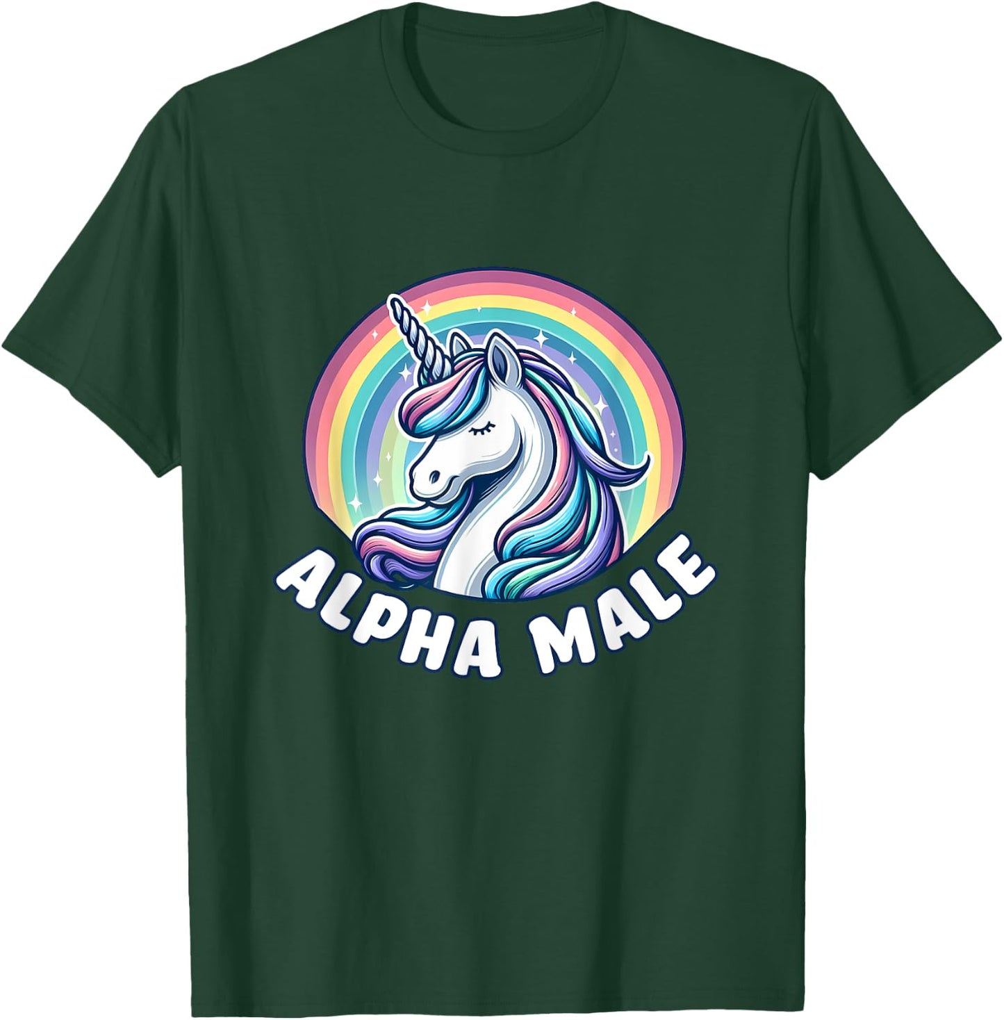 Alpha Male Unicorn Ironic Cute Funny Sarcastic Humor T-Shirt - T-Shirt | Forest
