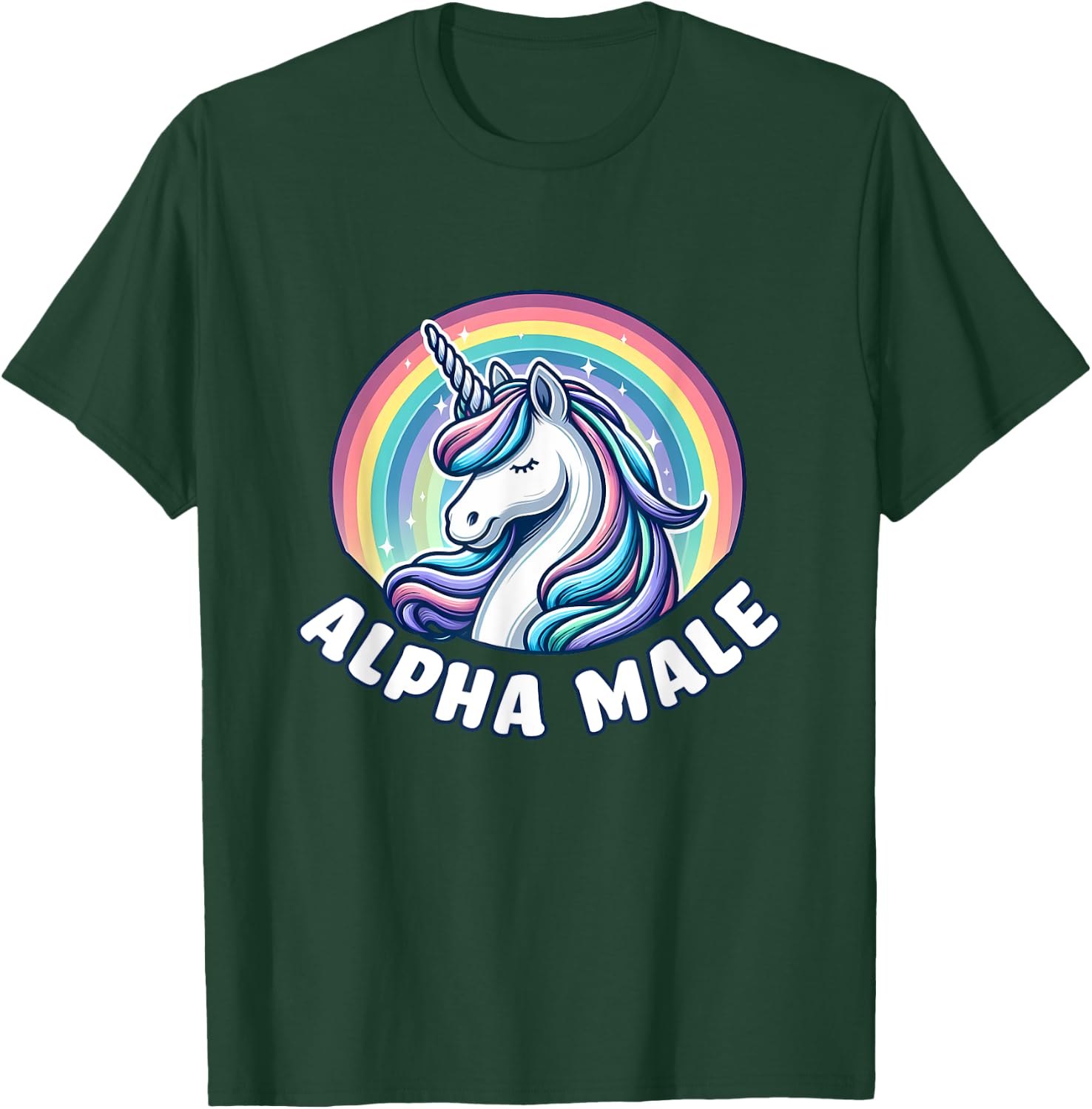 Alpha Male Unicorn Ironic Cute Funny Sarcastic Humor T-Shirt - T-Shirt | Forest