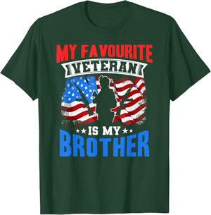 Mein Liebster Veteran Ist Mein Bruder Soldier Military Sayings T-Shirt - T-Shirt | Forest