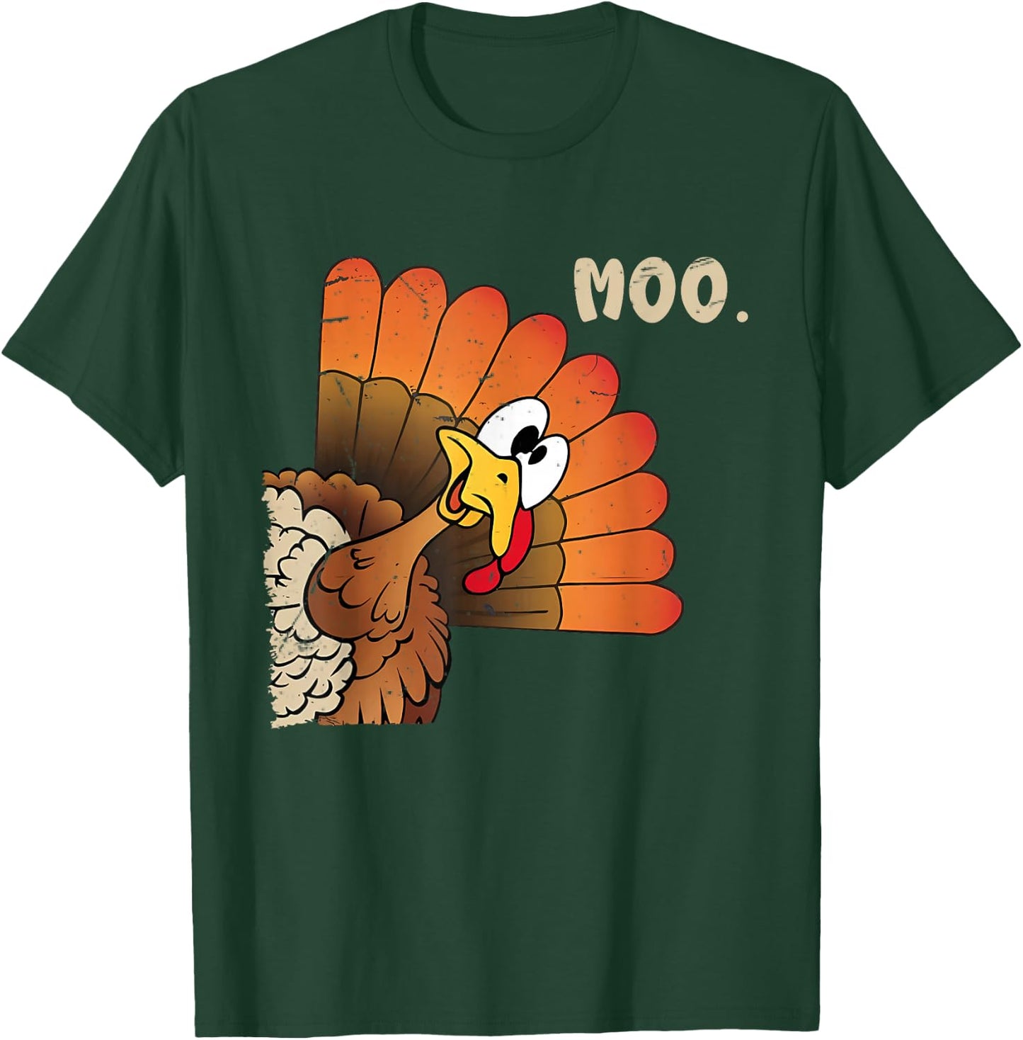 Funny Thanksgiving Cute Turkey Moo I'm A Cow Men Women Kids T-Shirt - T-Shirt | Forest