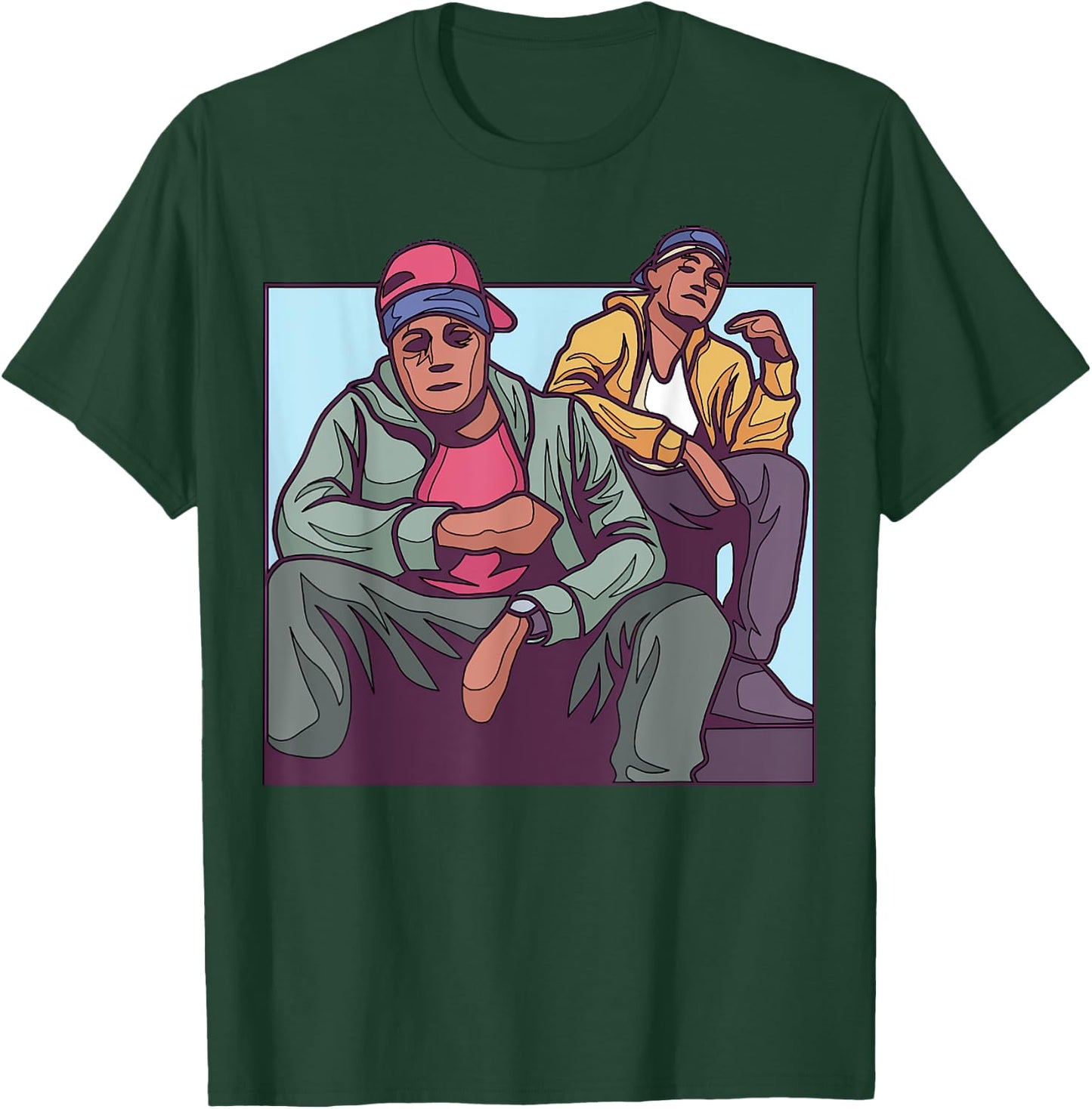 Cartoon Characters In Casual Wear For Adults T-Shirt - T-Shirt | Forest