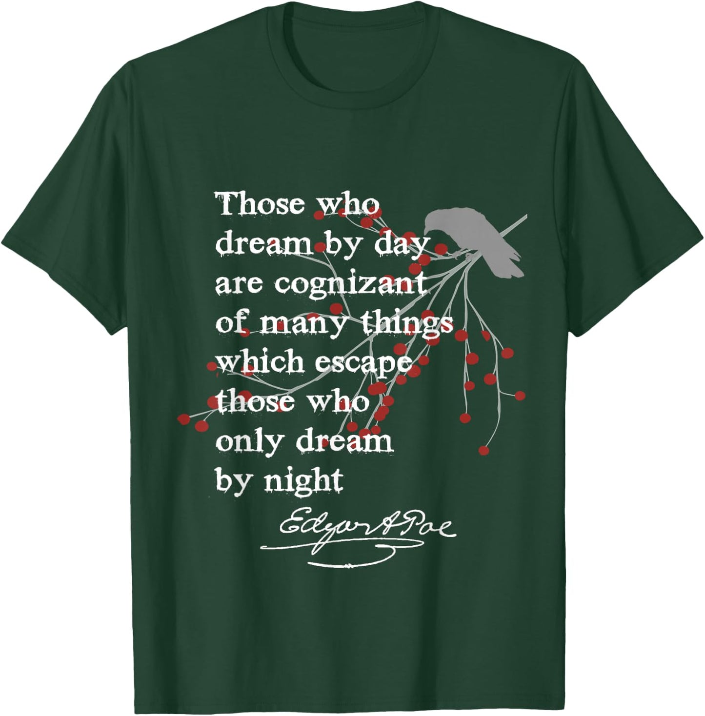 Edgar Allan Poe Shirt, Writer Gift Poet English Teacher Women T-Shirt - T-Shirt | Forest
