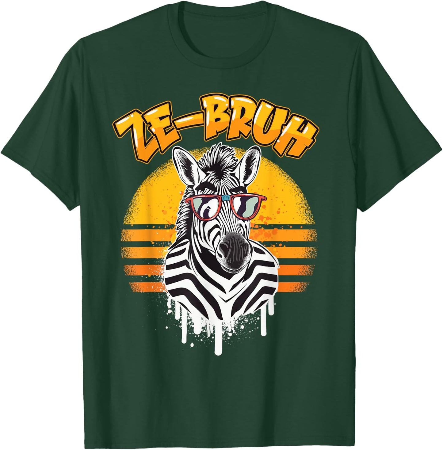 Zebra Bro AKA. Ze-bruh - Funny Zebra Design T-Shirt - T-Shirt | Forest
