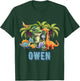 OWEN Dinosaur Personalized Custom First Name Toddler Fun T-Shirt - T-Shirt | Forest
