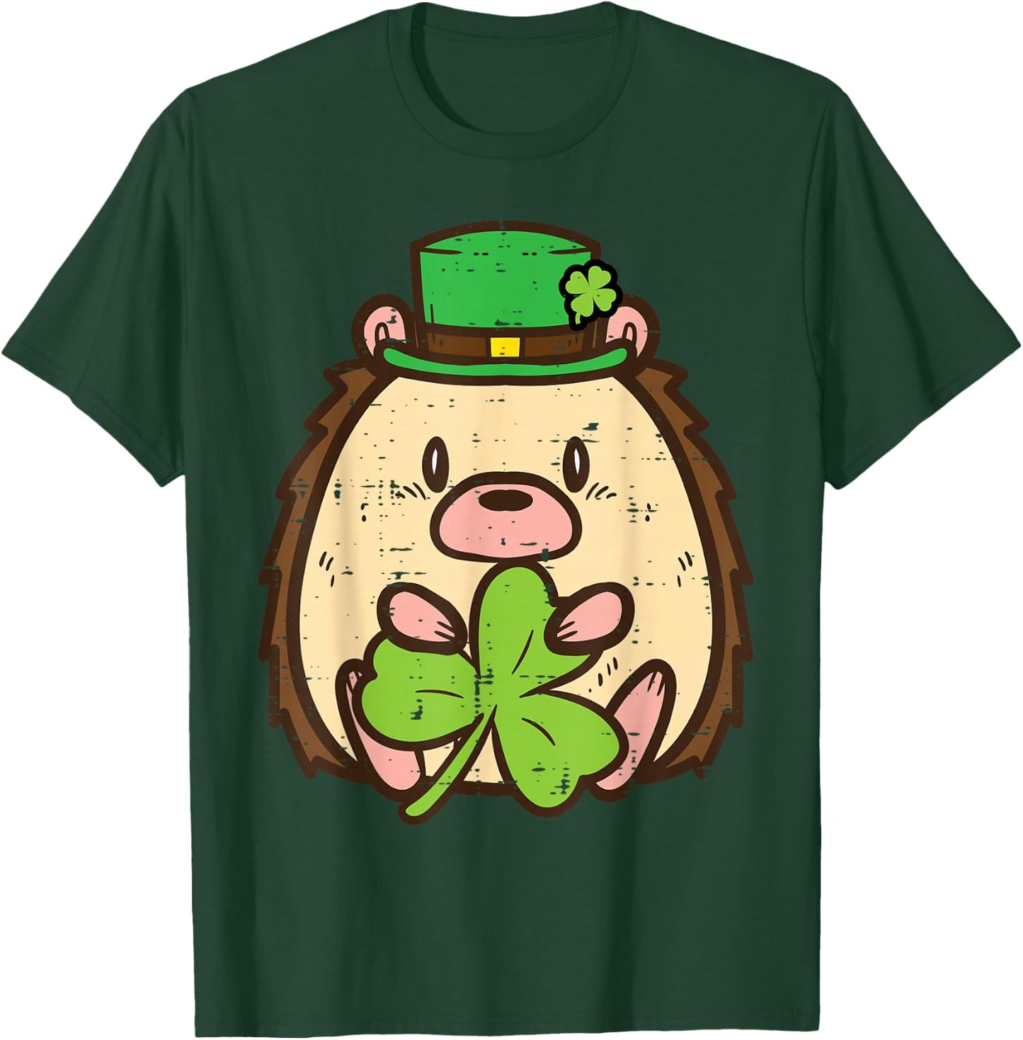 St Patricks Day Hedgehog Saint Pattys Boys Girls Kid Toddler T-Shirt - T-Shirt | Forest