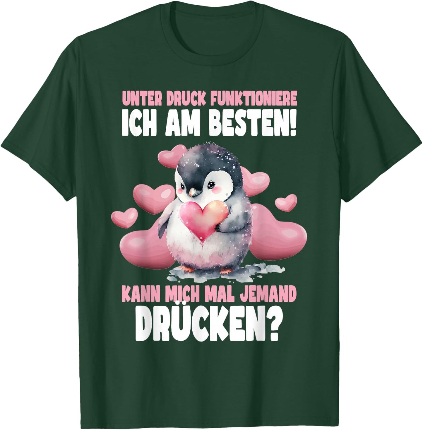 Pinguin Pinguine für Kinder, Damen & Mädchen in Schwarz, Größe S, , Kurzarm, Klassisch geschnitten, Hochwertige Verarbeitung, Pinguin Theme, Weihnachten, Geburtstag T-Shirt - T-Shirt | Forest