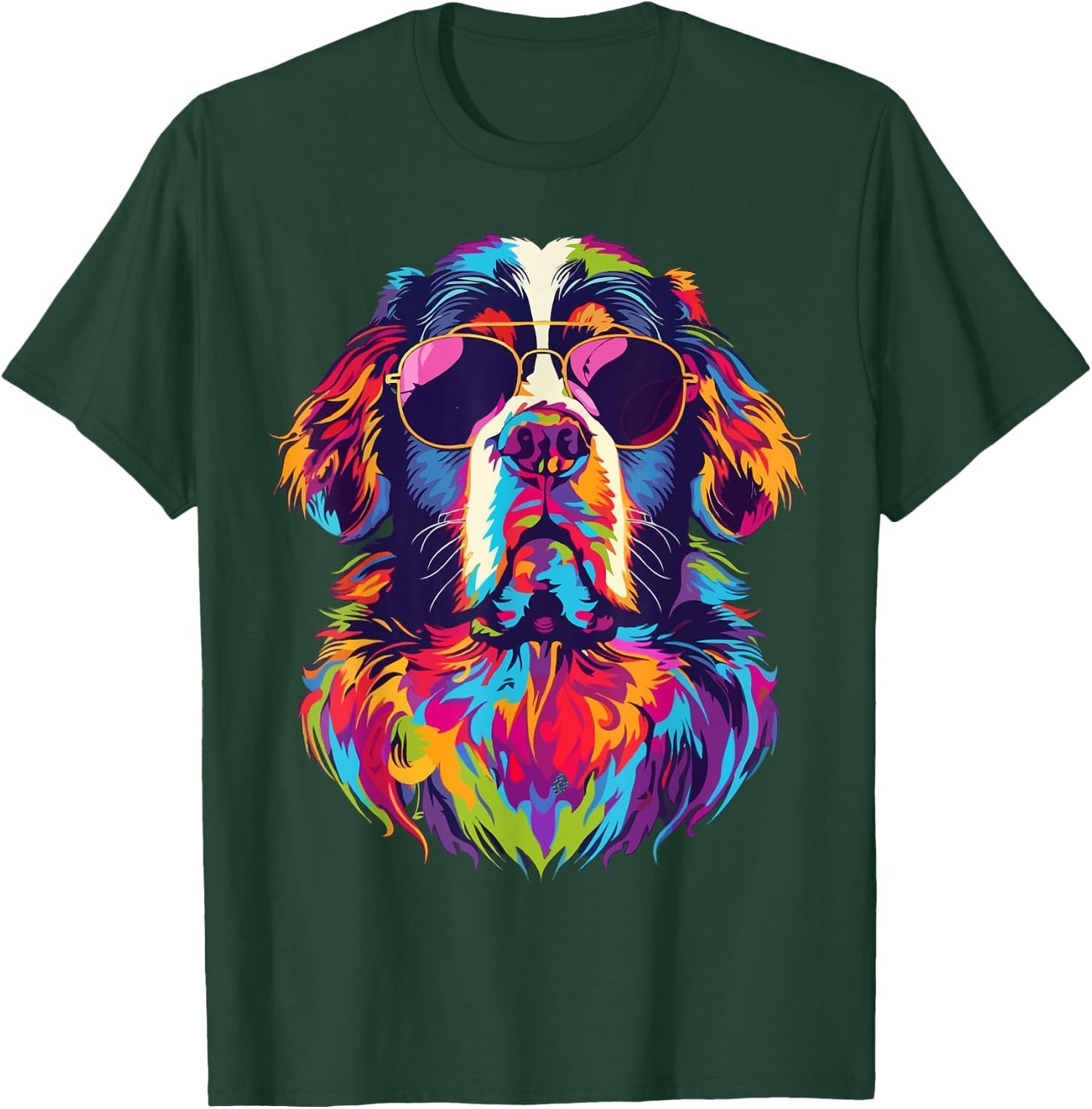 Saint Bernard Lovers Design Pop Art Funny St Bernard Dog T-Shirt - T-Shirt | Forest