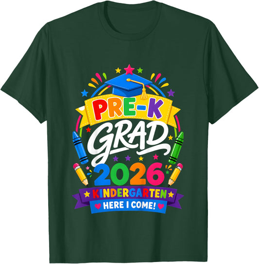 Pre-K Graduation 2026 Preschool Graduate Kids Boys Girls T-Shirt - T-Shirt | Forest