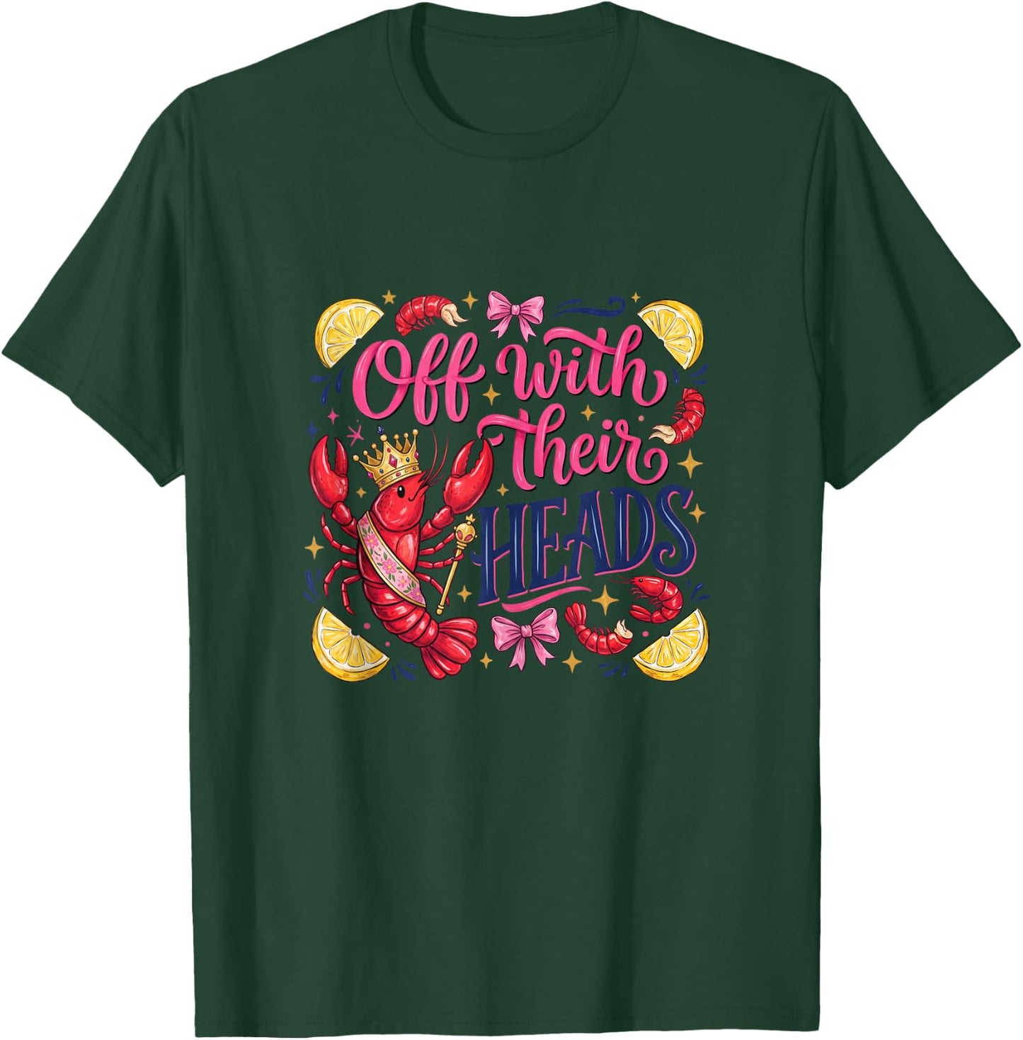 Funny Crawfish Boil Off with Their Heads Vintage Men Women T-Shirt - T-Shirt | Forest