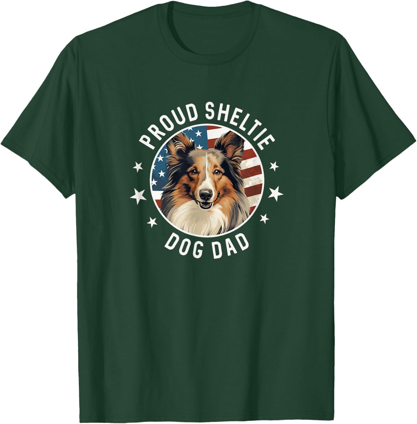 Sheltie Gifts , Proud Sheltie Dog Dad T-Shirt - T-Shirt | Forest