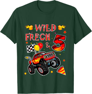Geburtstag Monster Truck - Wild frech und Fünf - Junge 5 T-Shirt - T-Shirt | Forest
