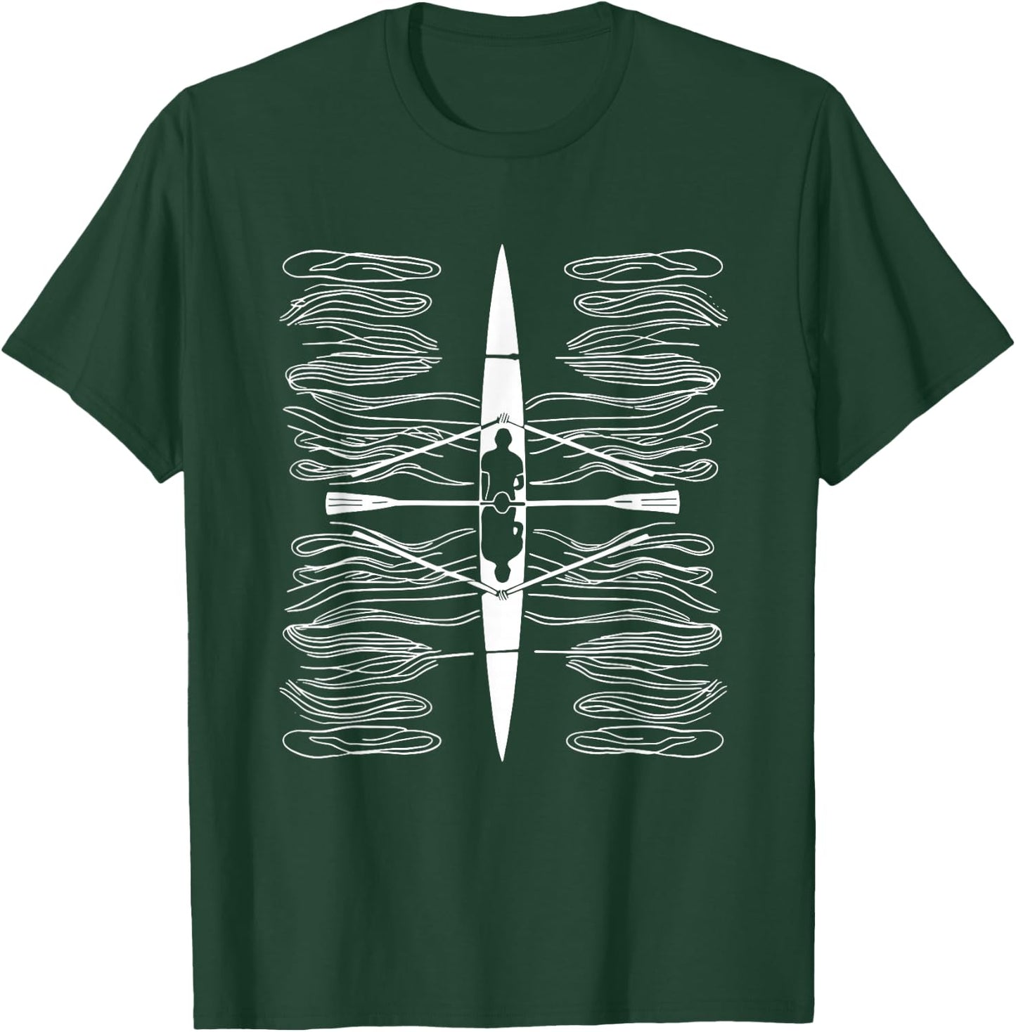 Rowing Drawing Rowing Sports , black T-Shirt - T-Shirt | Forest