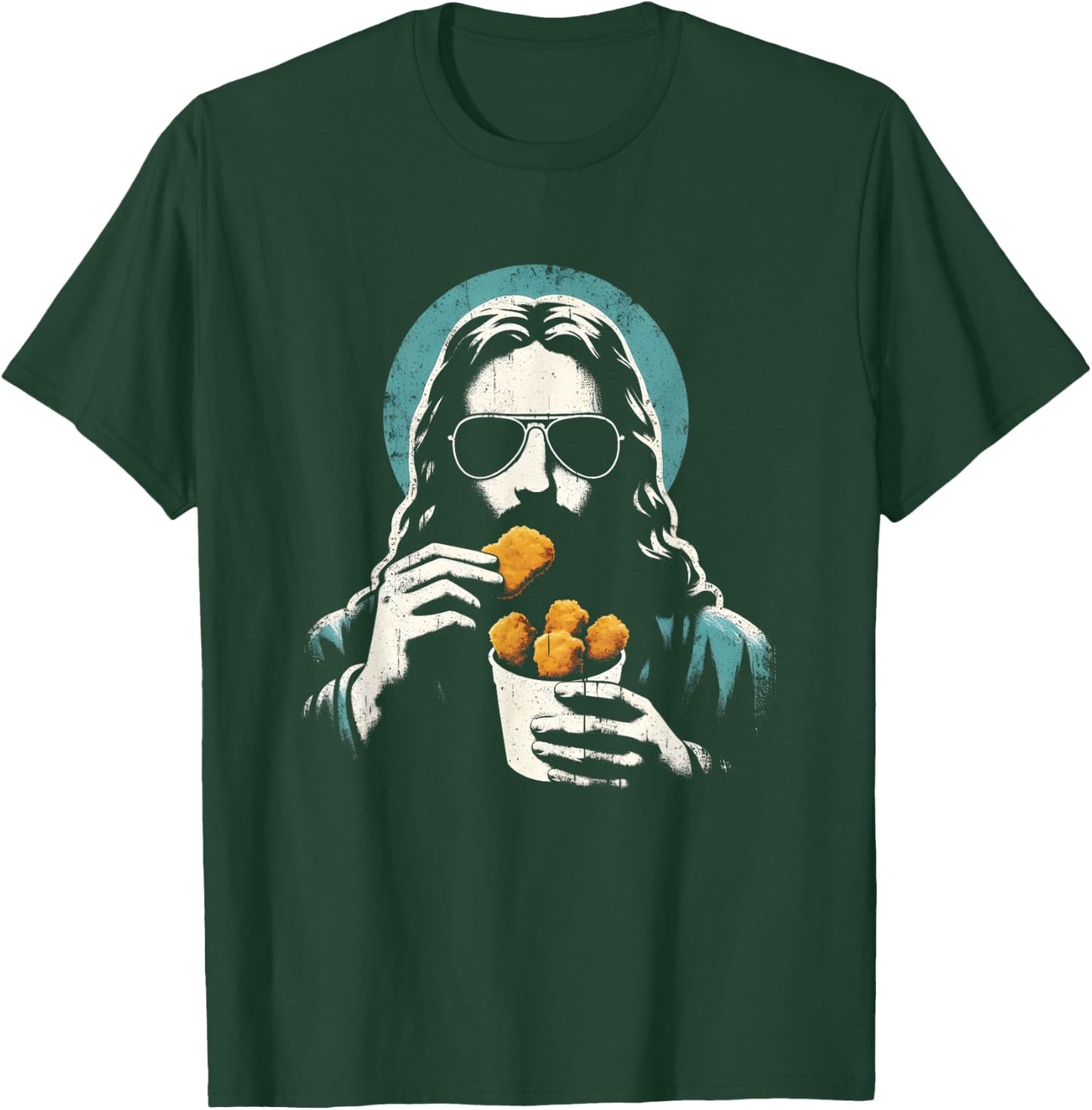 Jesus Chicken Nuggets - Funny Christian Religious Nug Lover T-Shirt - T-Shirt | Forest