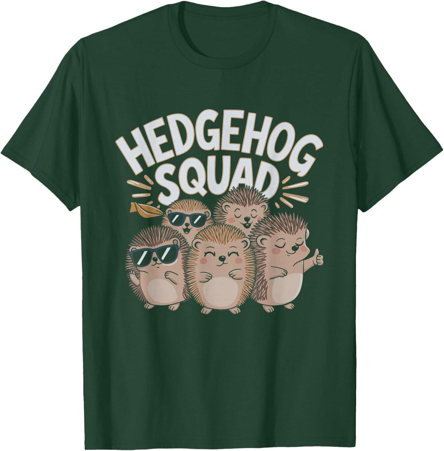 Funny Hedgehog Squad Design T-Shirt - T-Shirt | Forest