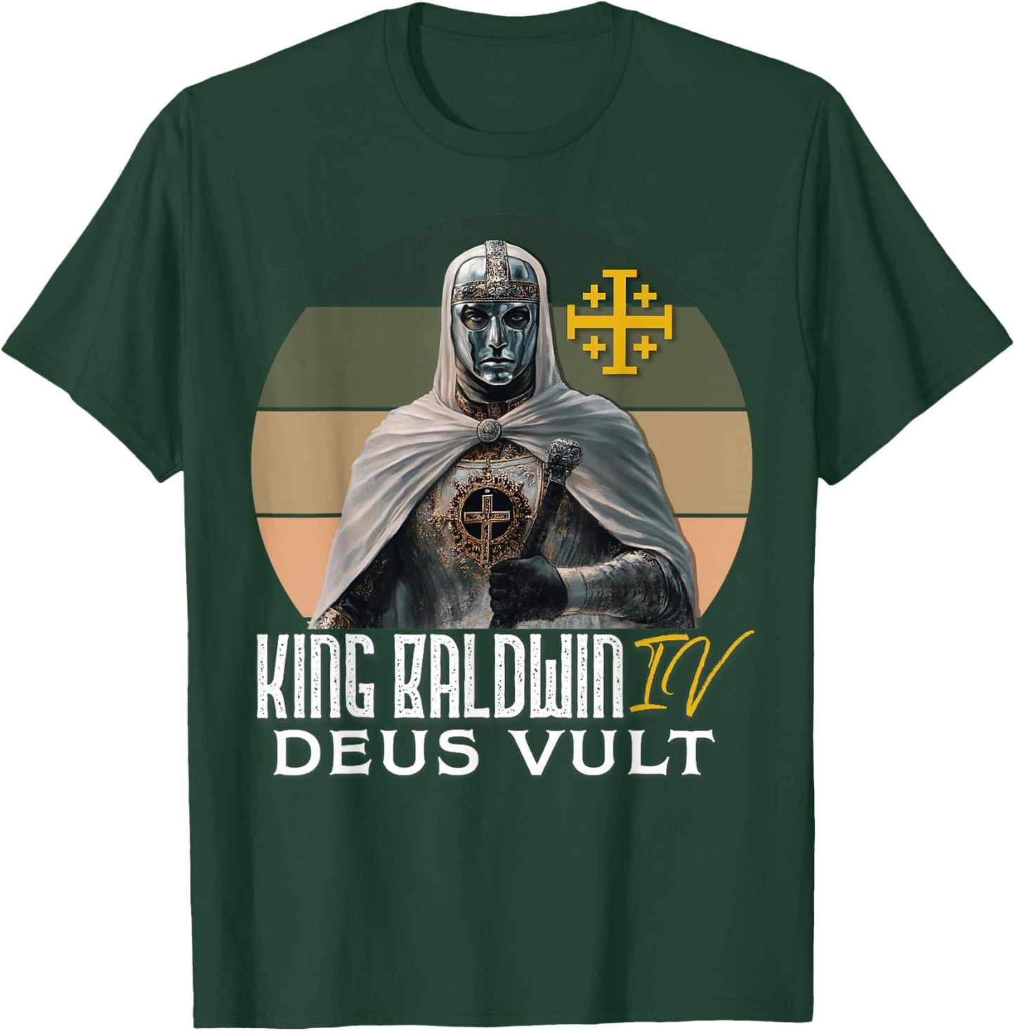 King Baldwin IV Jerusalem Cross Catholic T-Shirt - T-Shirt | Forest