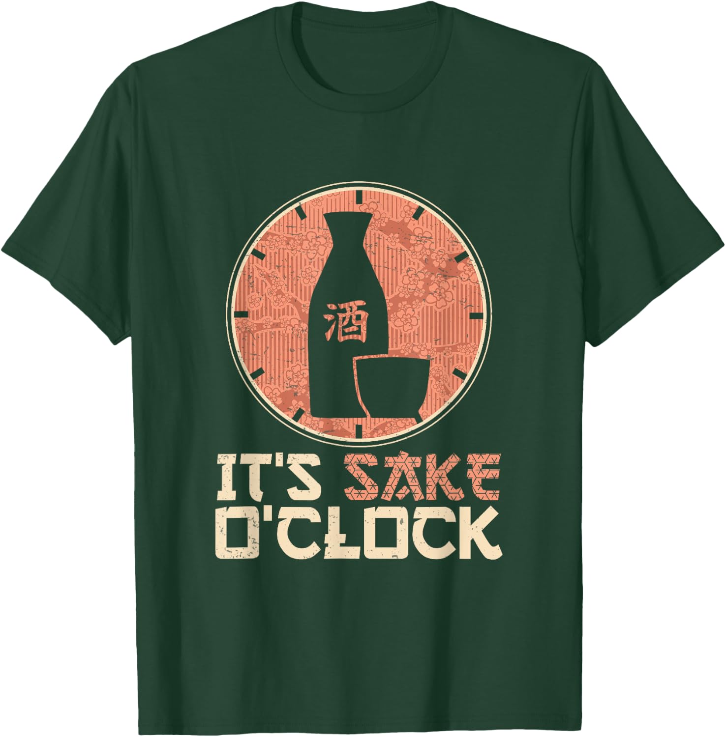 Japanese Sake O'Clock Funny Rice Wine T-Shirt - T-Shirt | Forest