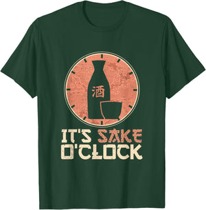 Japanese Sake O'Clock Funny Rice Wine T-Shirt - T-Shirt | Forest