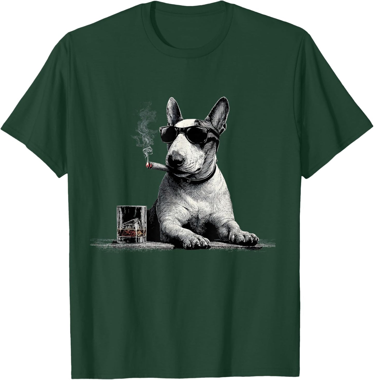 Bull Terrier Dad Dog Sunglasses Father's Day Family T-Shirt - T-Shirt | Forest