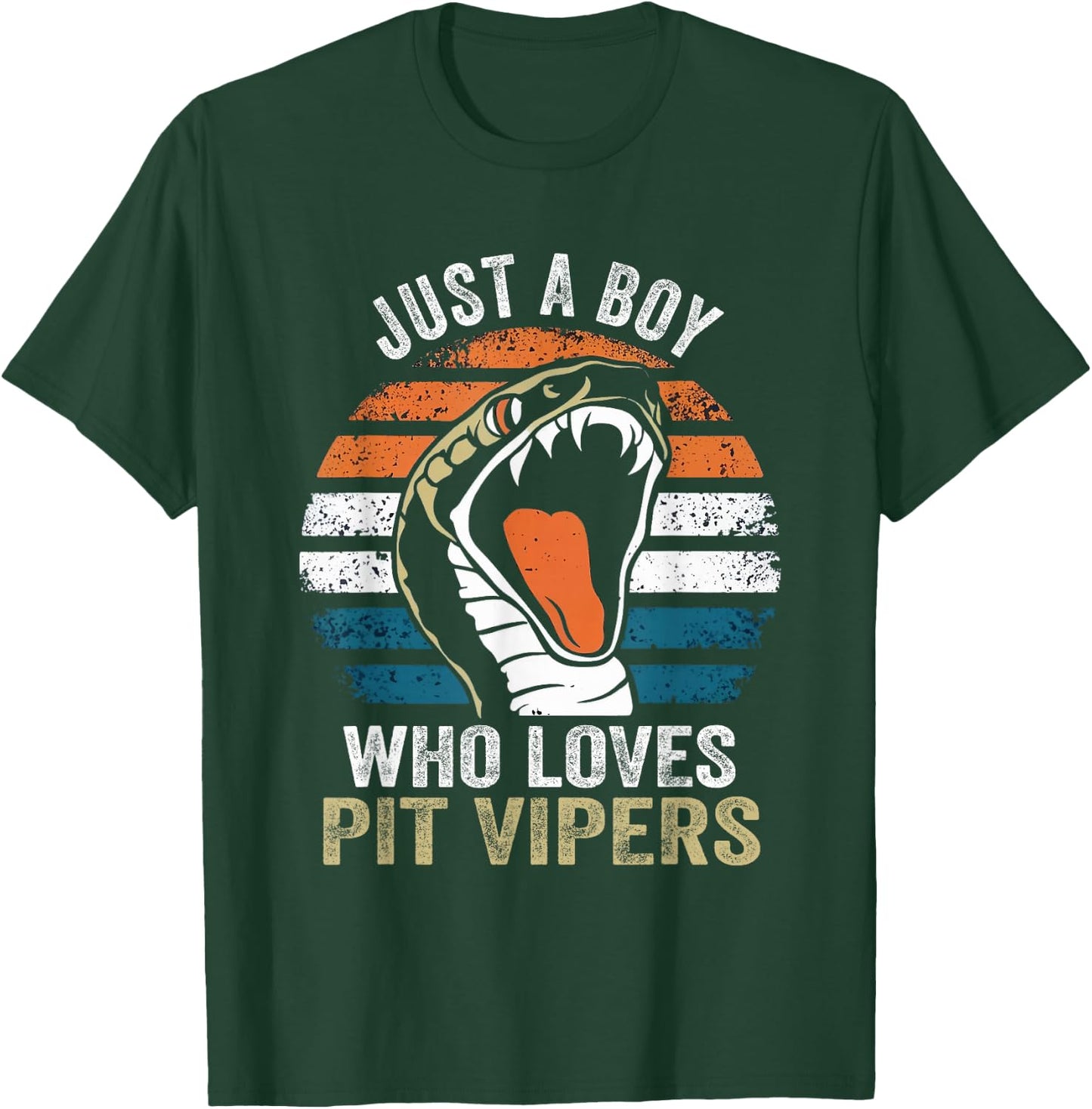 Just A Boy Who loves Pit Vipers Exotic Pet Snake Lover T-Shirt - T-Shirt | Forest