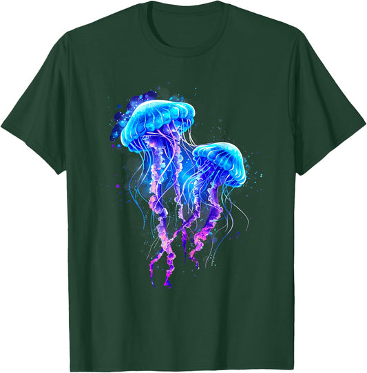 Jellyfish Artwork Sea Ocean Jellyfish Motif Marine Mammal T-Shirt - T-Shirt | Forest