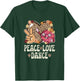 Peace Love Dance Lover Cheetah Print Women Girl Cute Dancing T-Shirt - T-Shirt | Forest