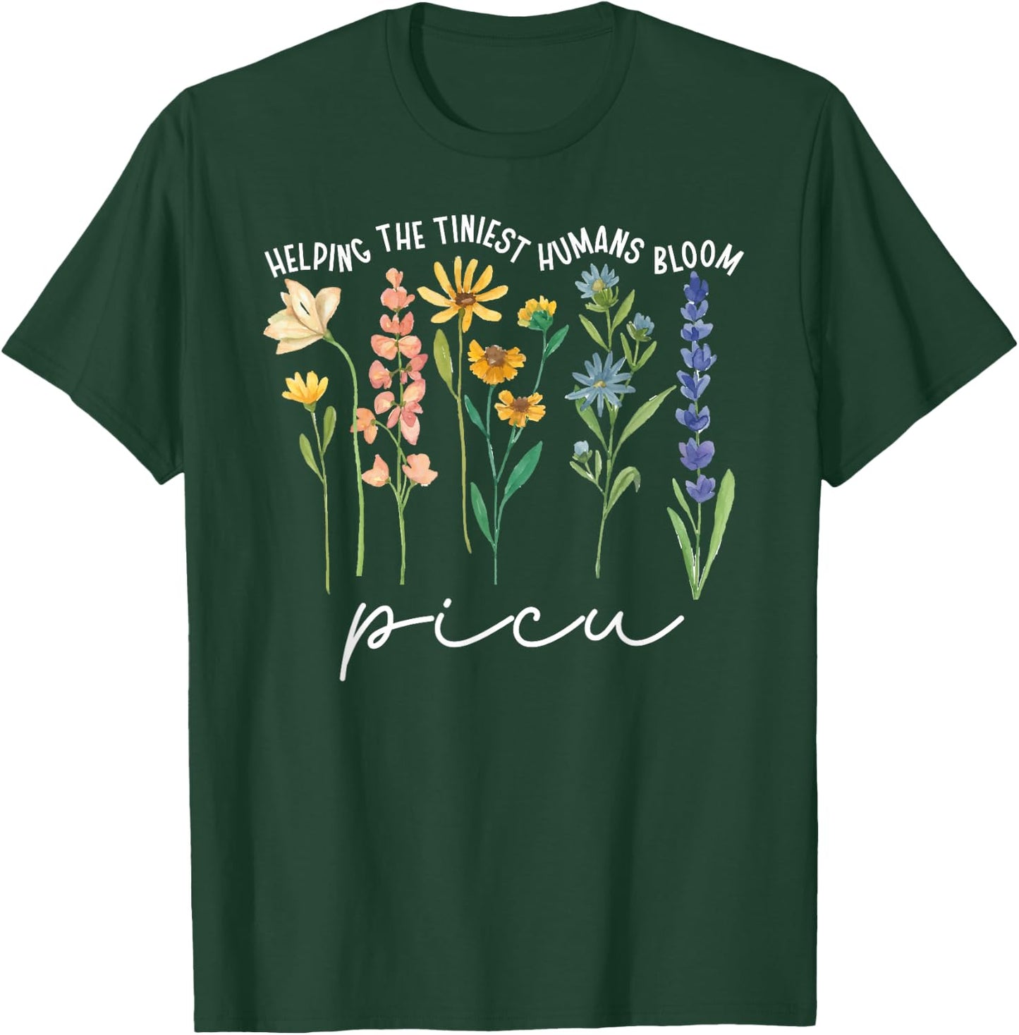 Best PICU Nurse Appreciation Pediatric Intensive Care Unit T-Shirt - T-Shirt | Forest