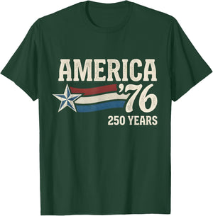 4th July Independence Day 250 Years American 1776 2026 250th T-Shirt - T-Shirt | Forest